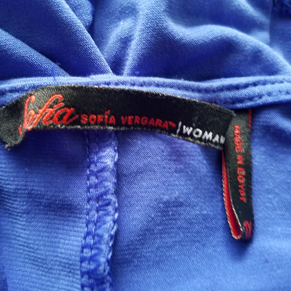 Sofia By Sofia Vergara Iris Blue V-Neck Blouse - image 7